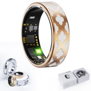 R10M Smart Ring Health Tracker for Women Men Fitness/Sleep/Stress/HR Tracker with Steps Distance Calorie Count Steel Case Material